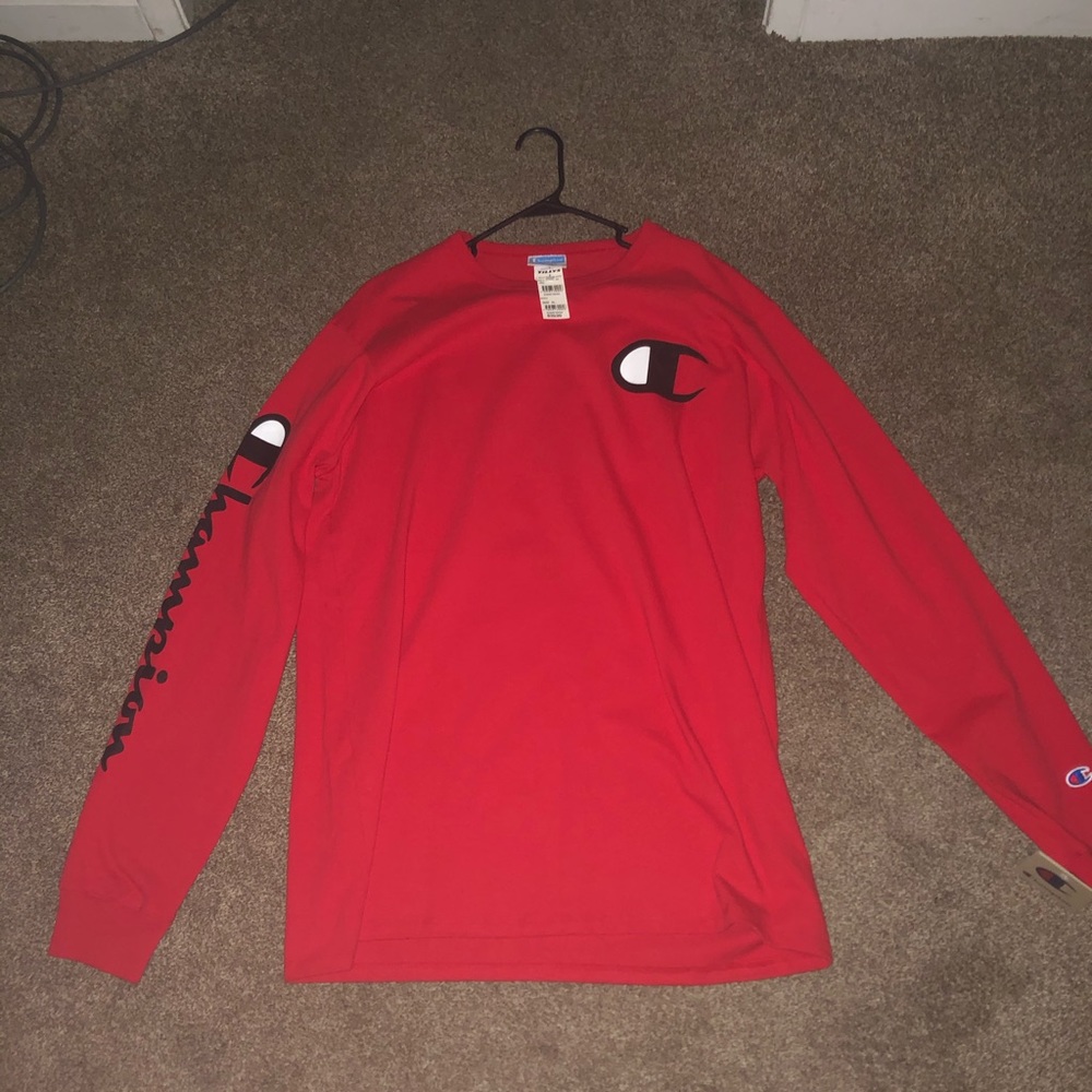 Champion Long Sleeve Shirt Red/Black SIZE XL
